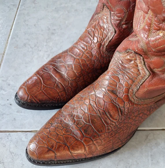 Pre Ban Sea Turtle Western Cowboy Boots - Picture 3 of 16